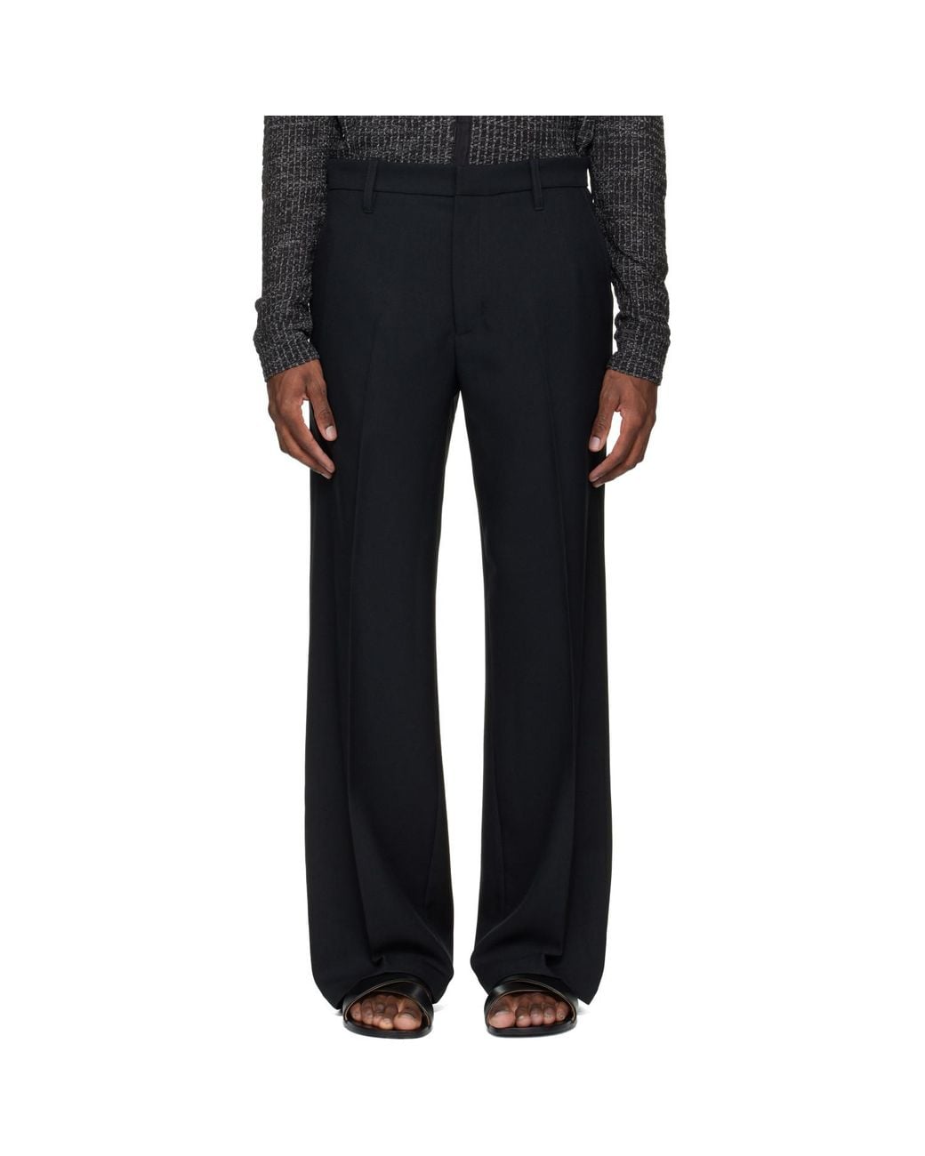 Stockholm Surfboard Club Black Tailored Bootcut Trousers for men