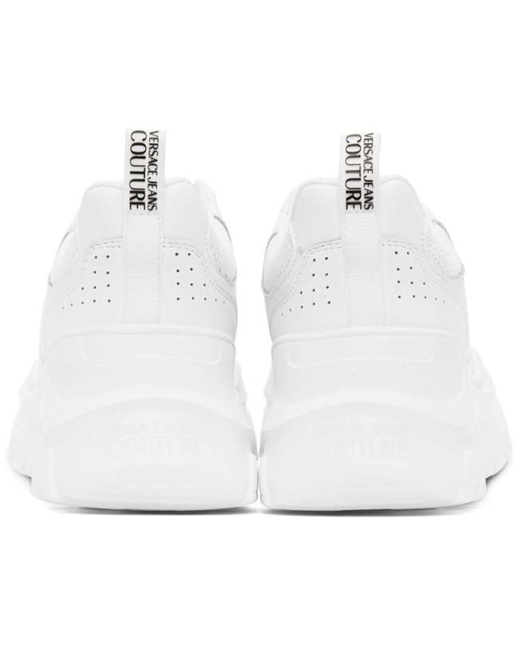 Versace Jeans Couture Leather White Speed Track Sneakers | Lyst