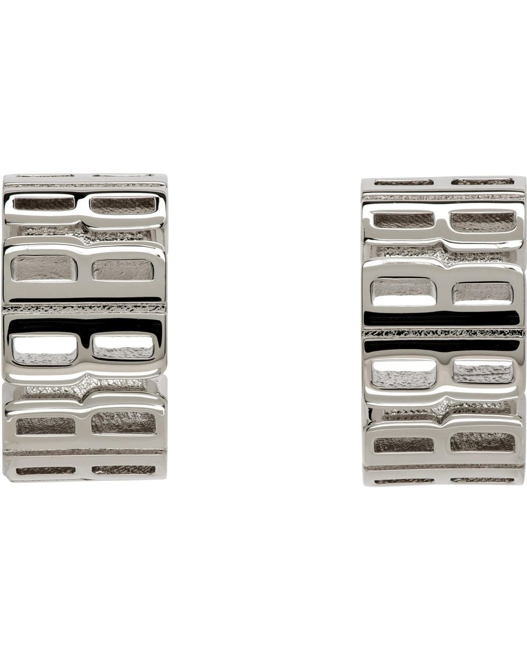 Balenciaga Metallic Nano Hoop Earrings for men
