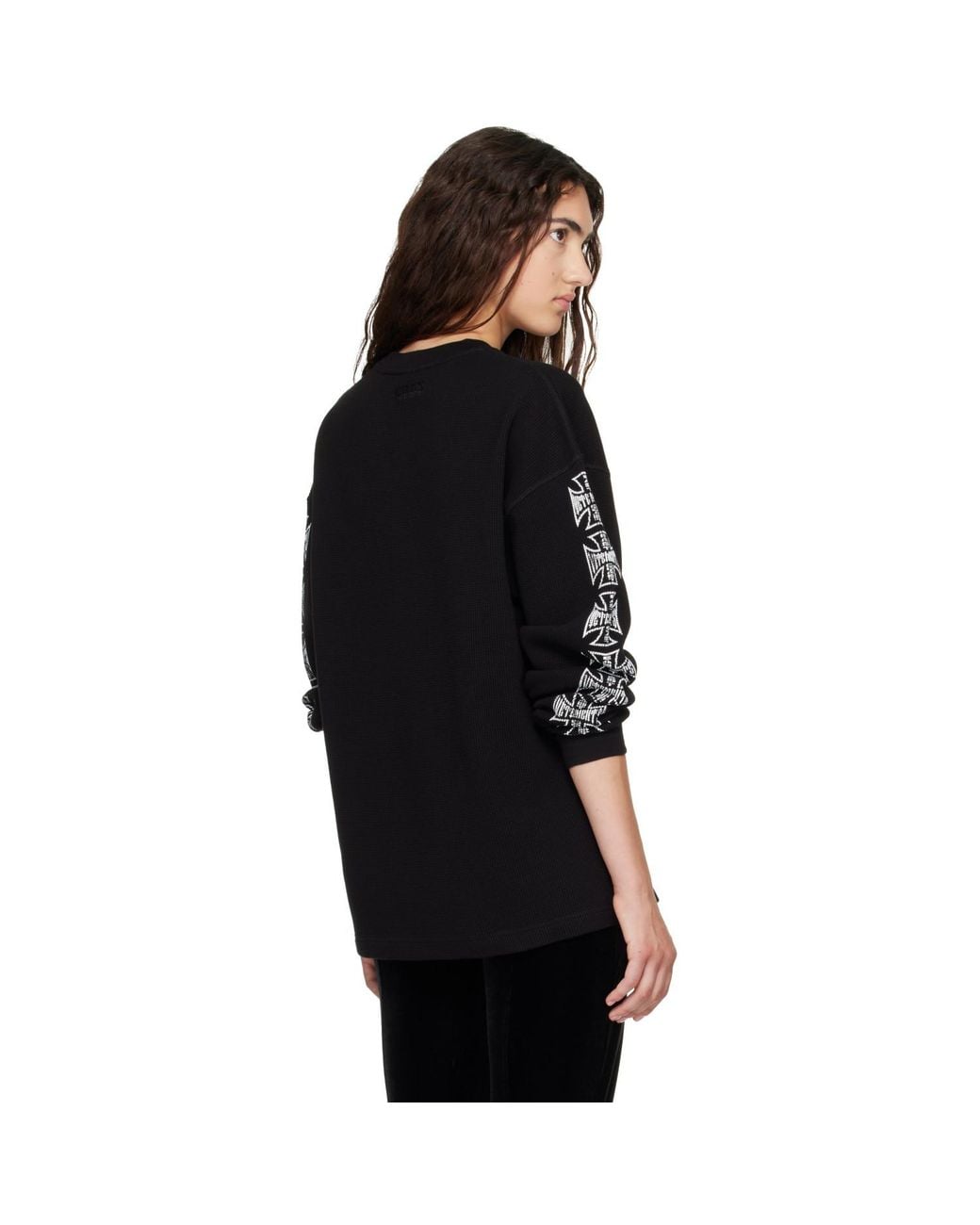 Vetements Black Biker Cross Logo Long Sleeve T-Shirt