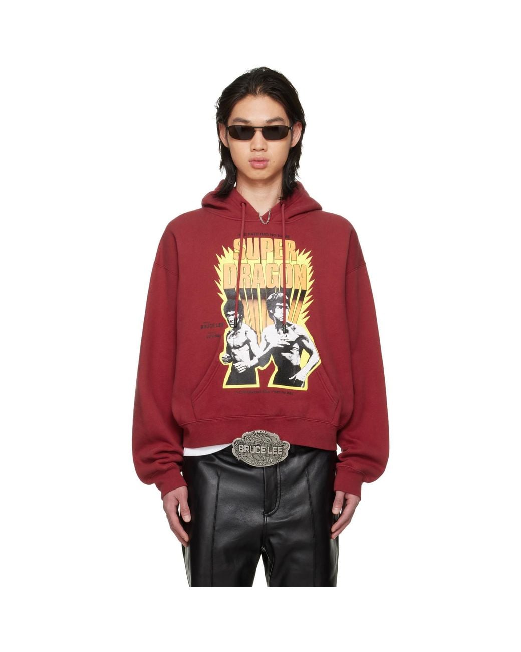 Lu'u Dan Red Bruce Lee X Lựu Đạn Heavy Weight Gym Hoodie for men