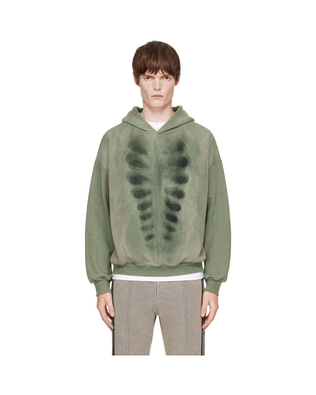 AVAVAV Green X-Ray Organza Hoodie for men