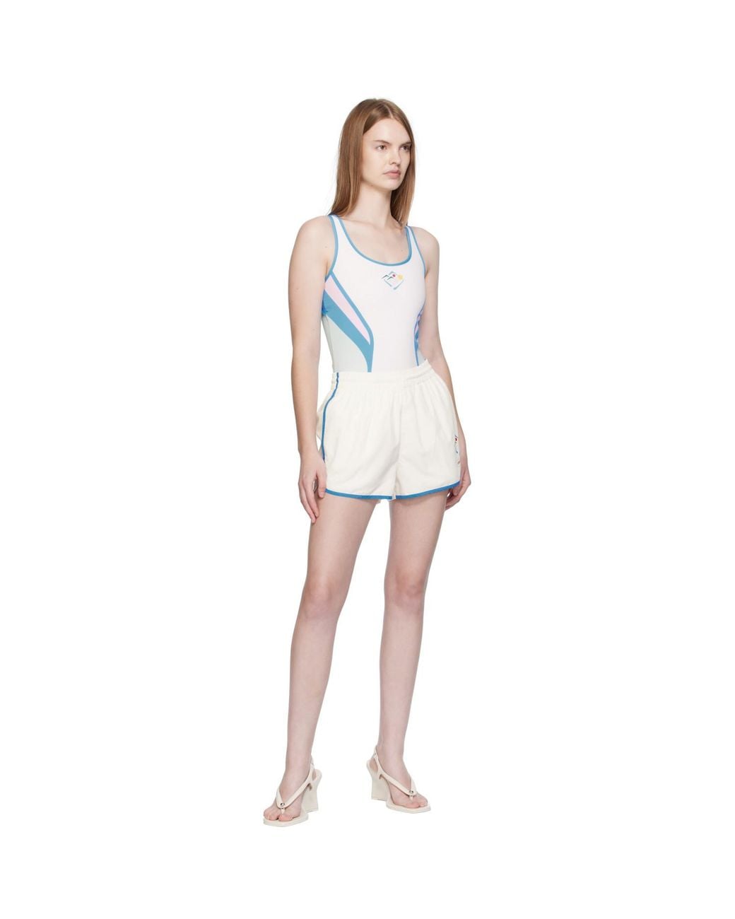Casablanca White Windbreaker Shorts