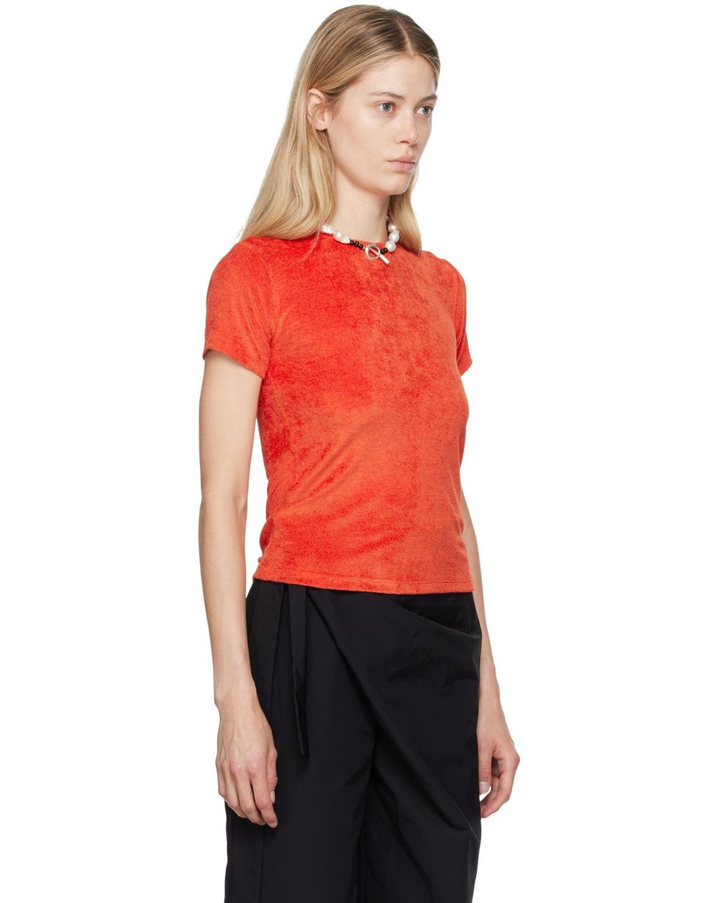 BASERANGE レッド Omo Tシャツ baserange-Mino-Red-Omo-T-Shirt