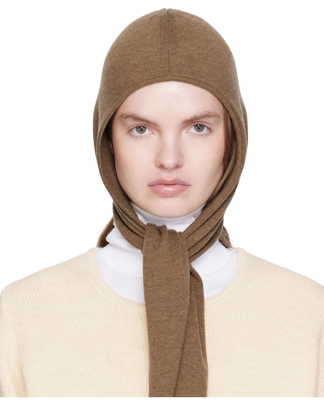 Lemaire Fine Wool Head Scarf Hood in Natural | Lyst