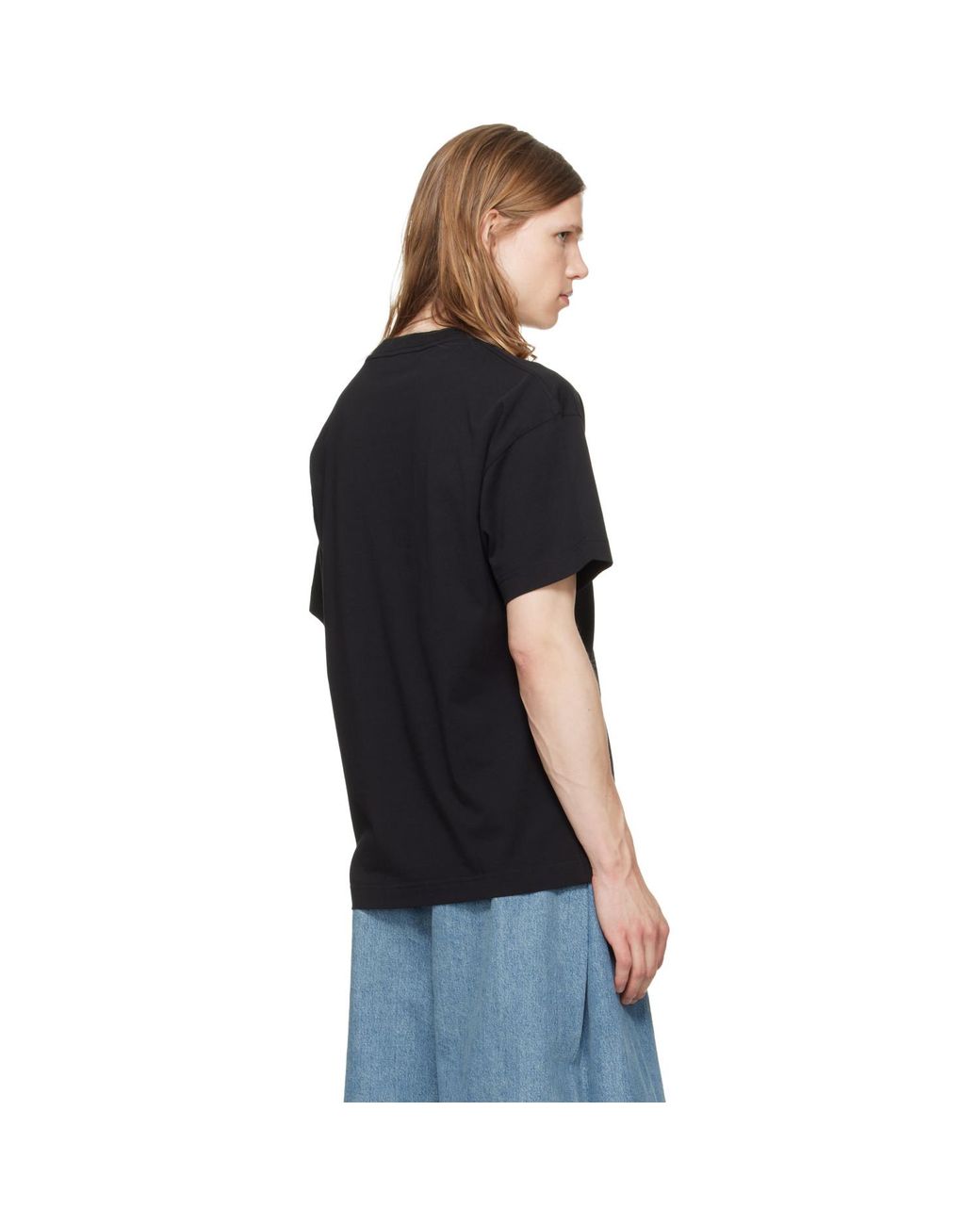 Palm Angels Black Neck Logo Regular T-Shirt for men