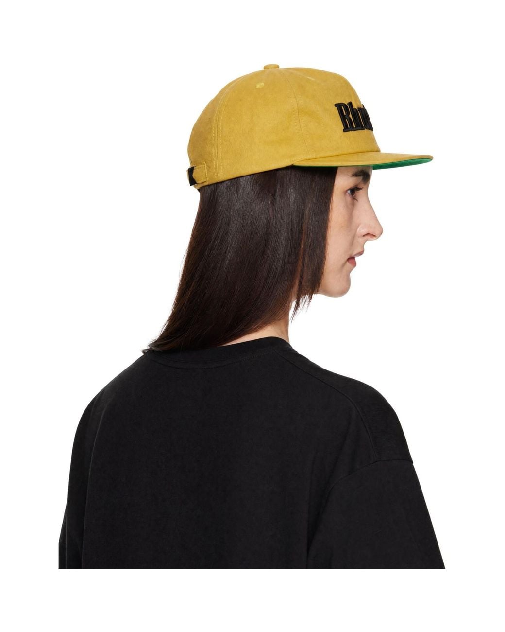 Rhude Blue Logo Leather Cap