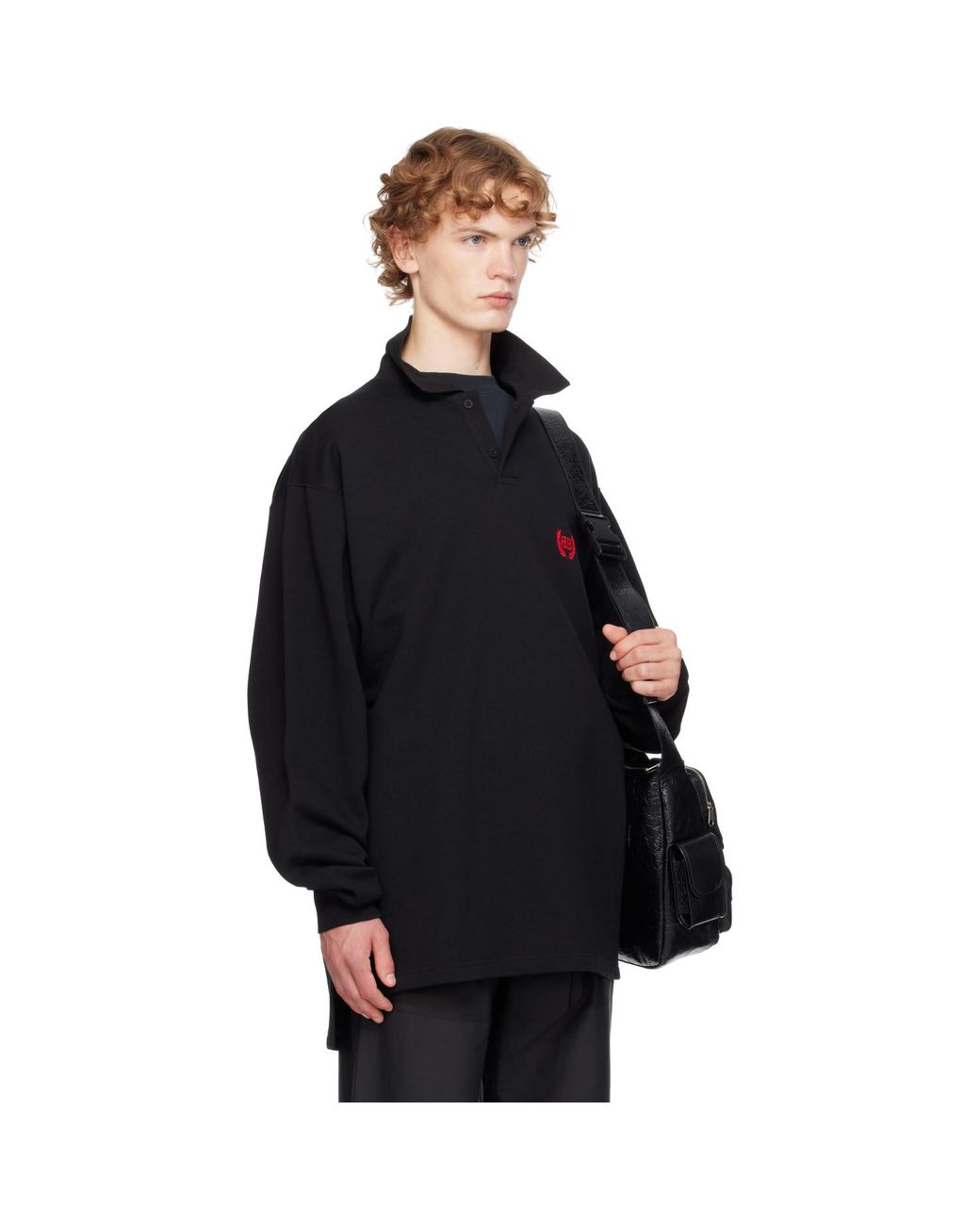 Balenciaga Black L/Oversized Polo for men