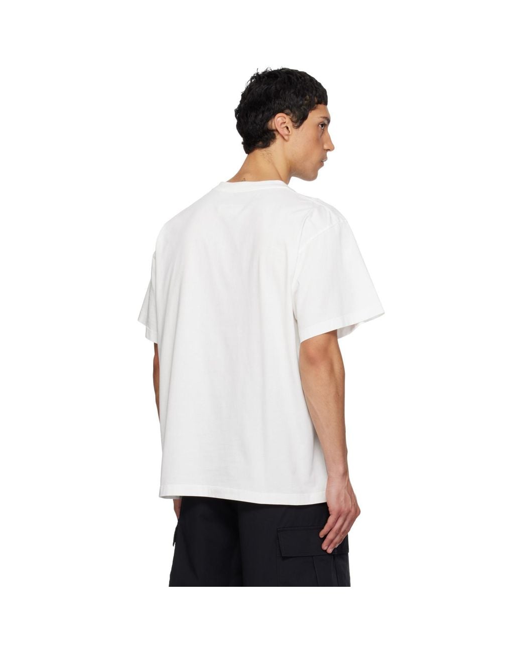 MM6 by Maison Margiela White Off- Library Stamp T-Shirt for men