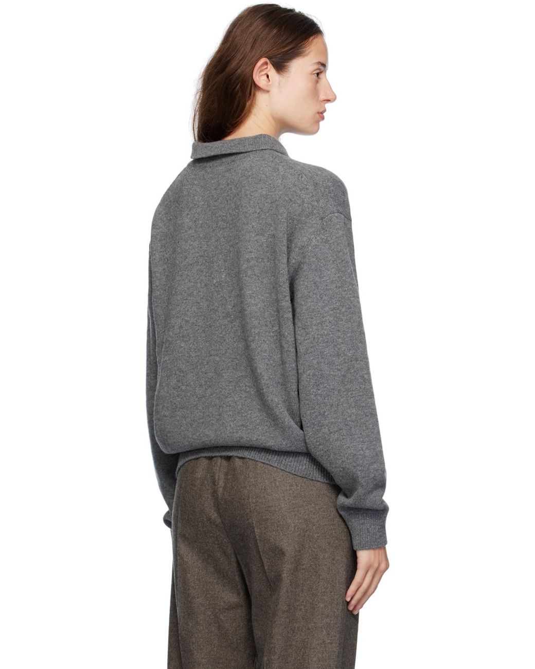 LE 17 SEPTEMBRE DRAWCORD COLLAR JUMPER LE17SEPTEMBRE Collar Sweater in Gray | Lyst