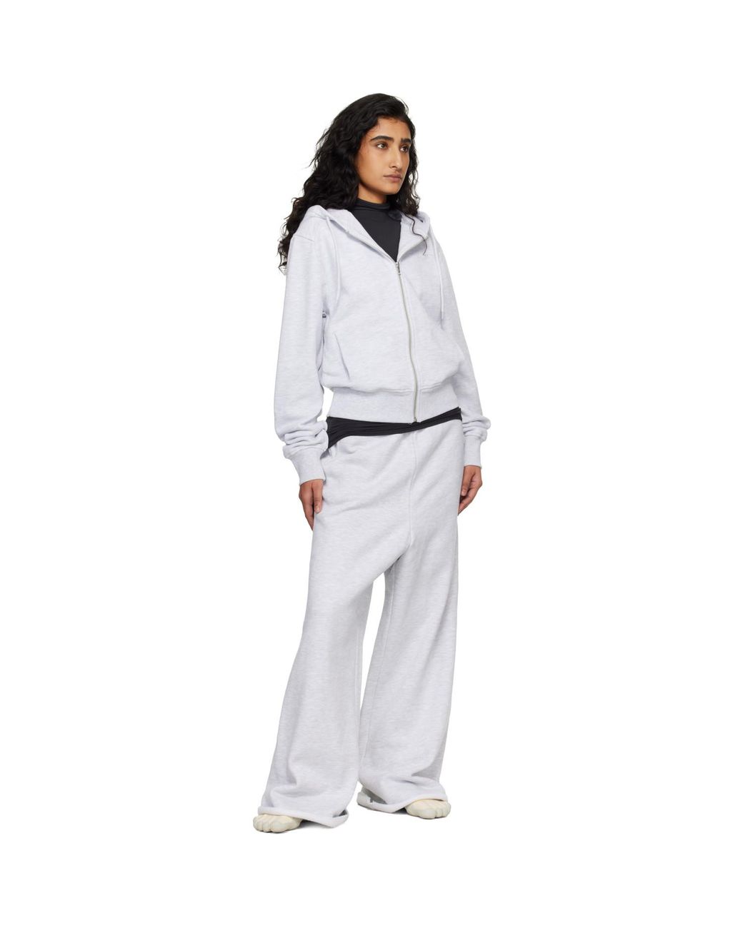 Entire studios White Slim Zip Up Hoodie