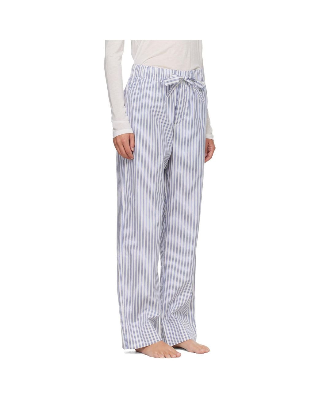 Tekla Blue Poplin Pyjama Pants