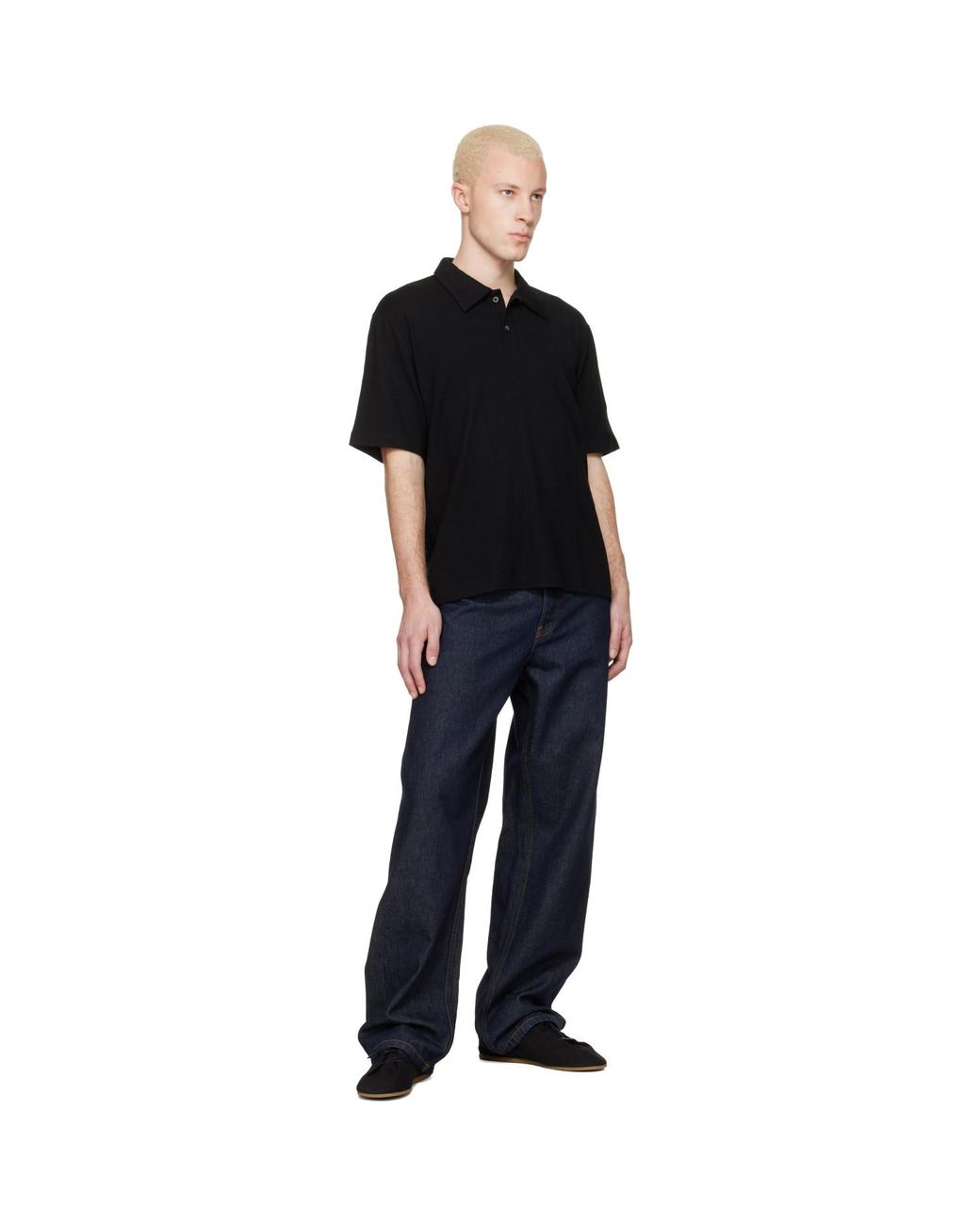 Lady White Co. Black Summer Wool Polo for men