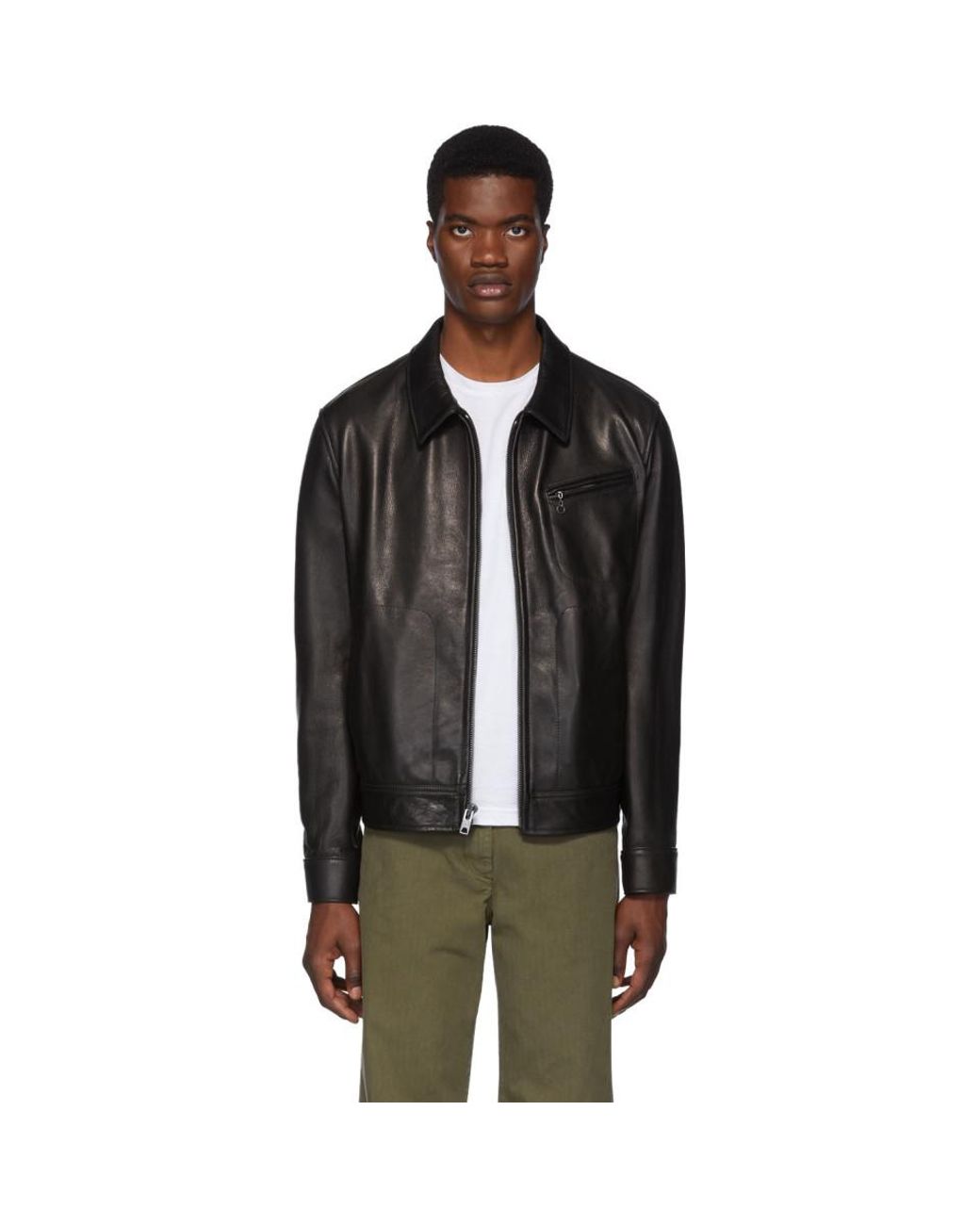 Schott Nyc Black Waxy Cowhide Delivery Jacket for Men | Lyst