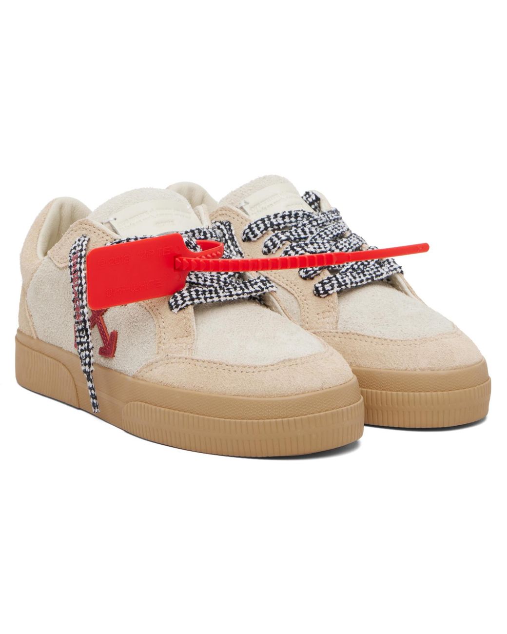 Off-White c/o Virgil Abloh White Vulcanized Low Suede Sneakers