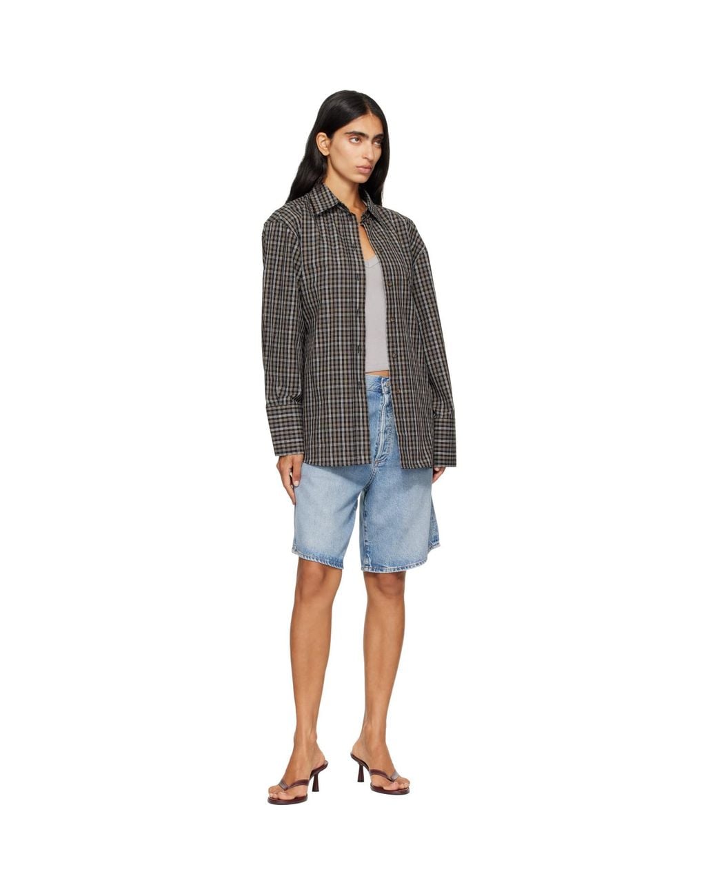 Agolde Blue Indra Denim Shorts