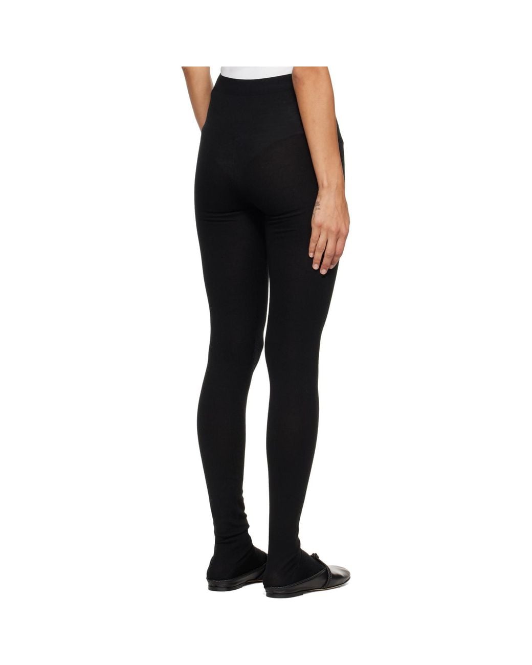Bottega Veneta Black Wool Rib Seamless Leggings