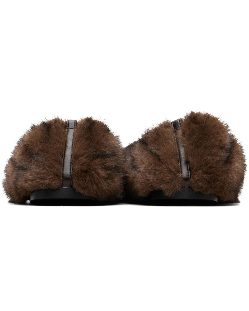 Stella McCartney Brown Mink Ankle Chain Ballerina Flats