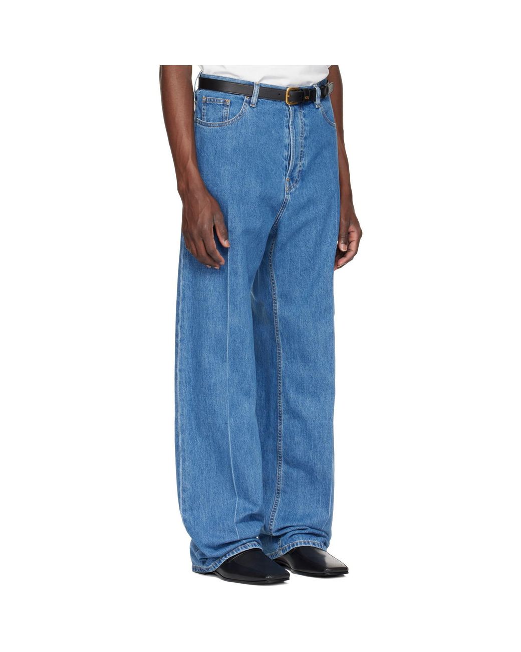Valentino Blue Creased Jeans for men