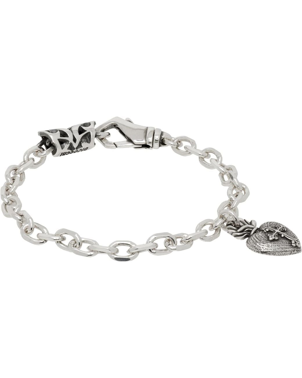 Emanuele Bicocchi Black Sacred Heart Bracelet for men
