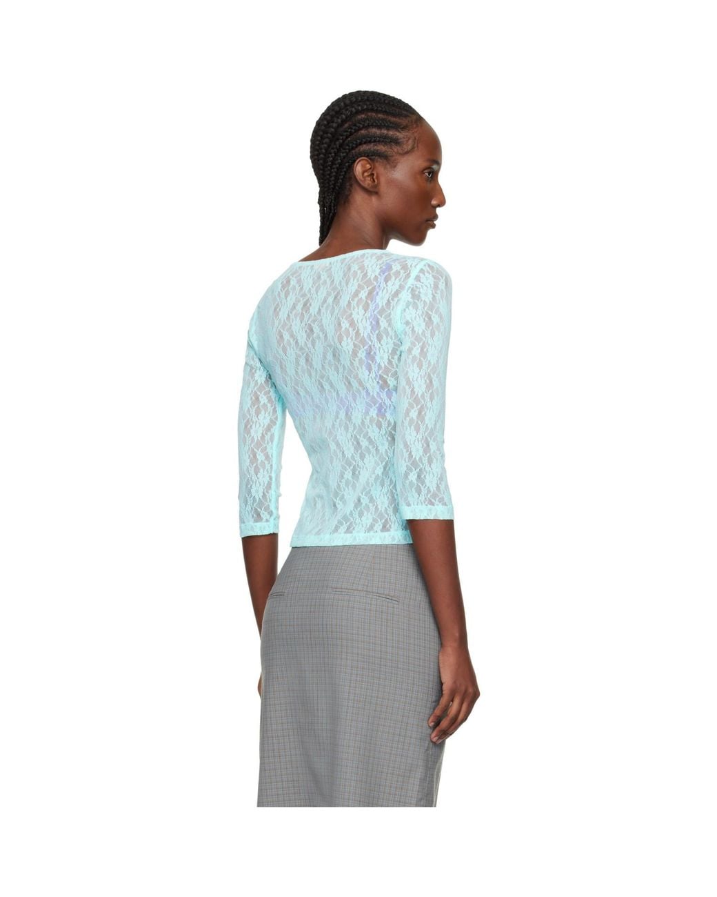 Fruity Booty Blue Lace Moss Wrap T-Shirt