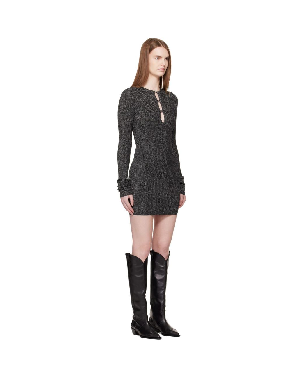 Amiri Black Ma Hardware Minidress