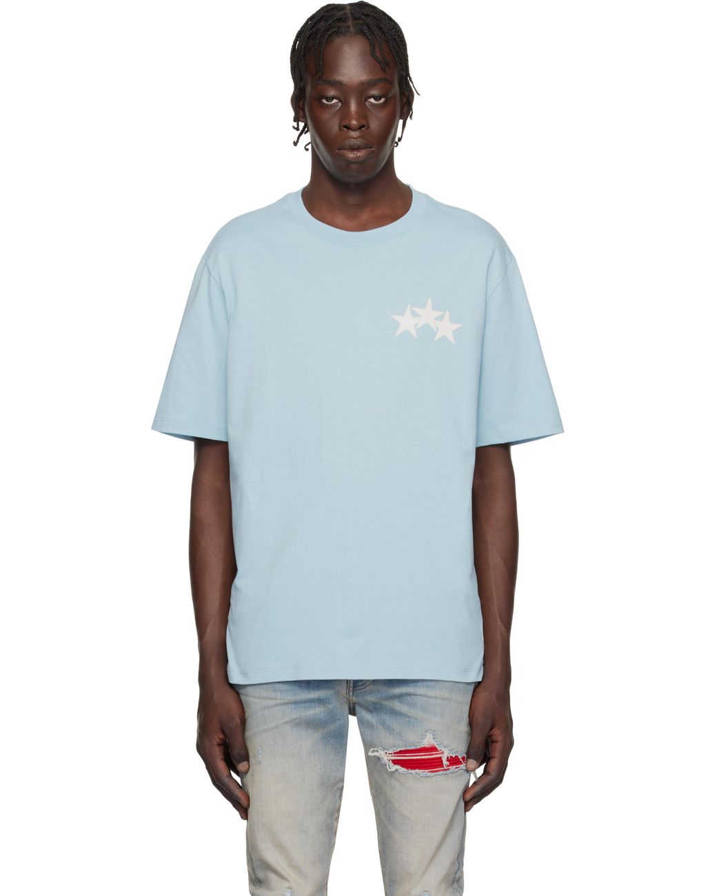 Amiri Three Star T-Shirt in Blue for Men | Lyst
