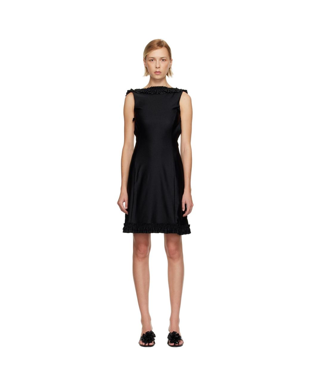 Sandy Liang Black Prim Midi Dress