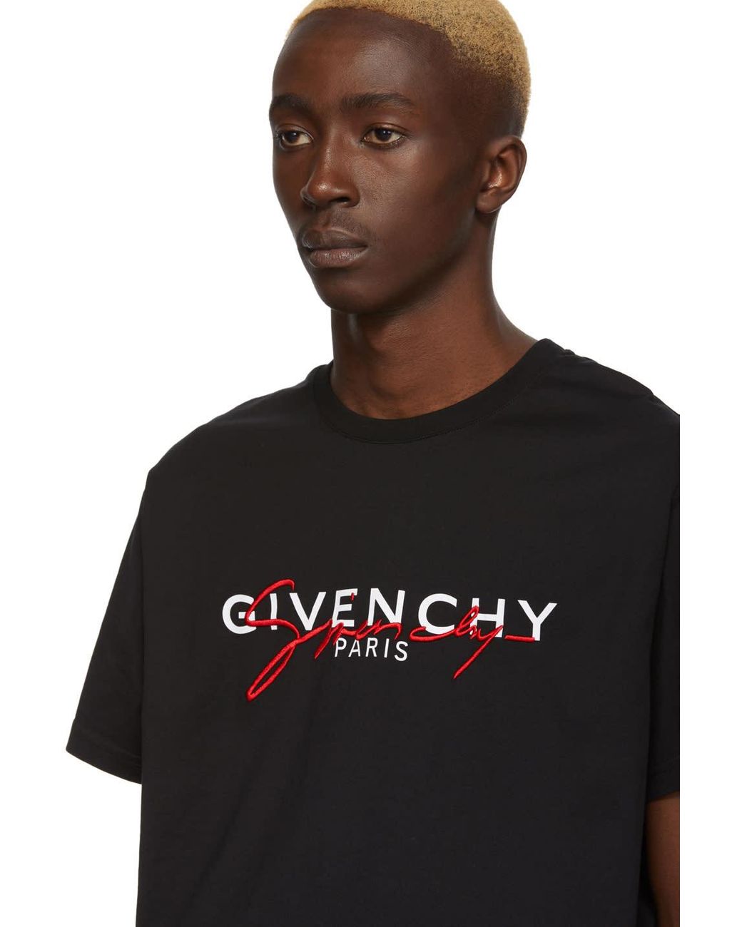 græsplæne melodisk Bugsering Givenchy Black Signature Print T-shirt in Red for Men | Lyst