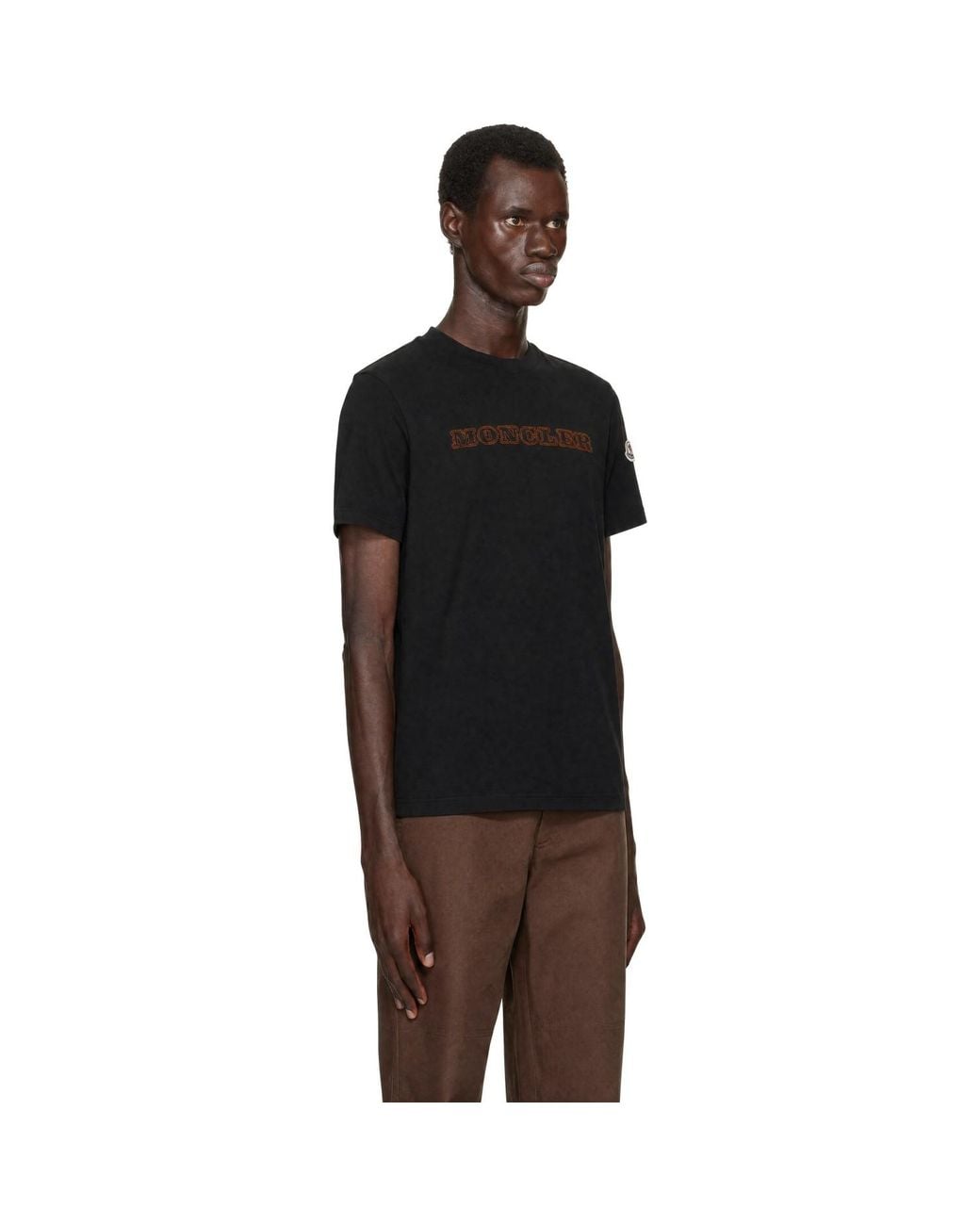 Moncler Black Logo Cotton Jersey T-Shirt for men