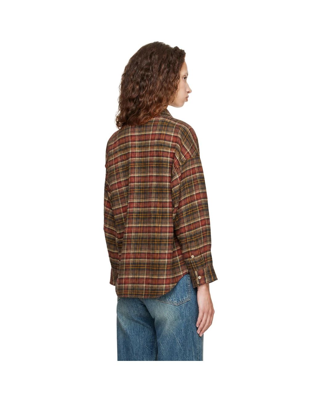 R13 Brown Drop Neck Shirt