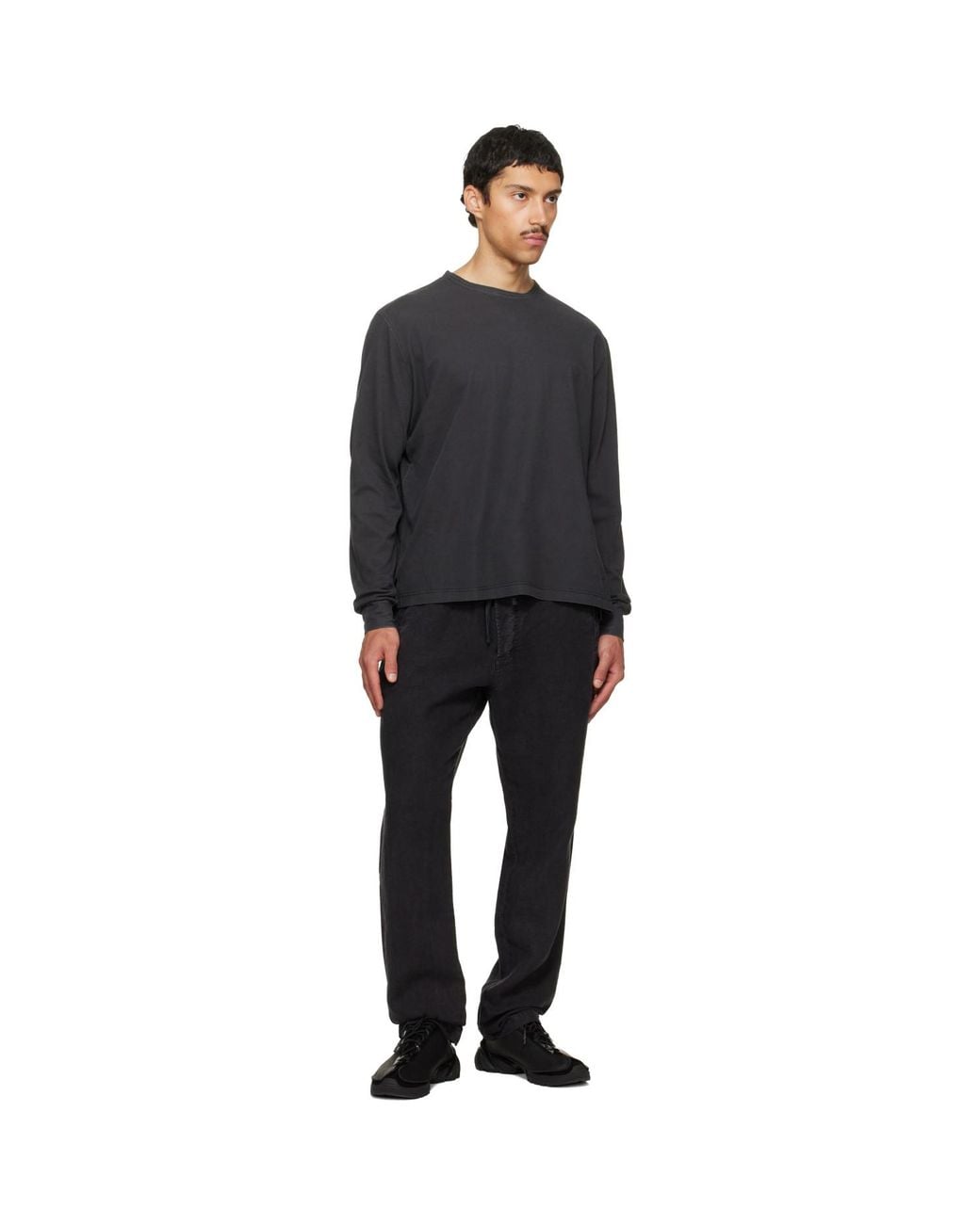 Citizens of Humanity Black Drawstring Deck Linen Trousers for men
