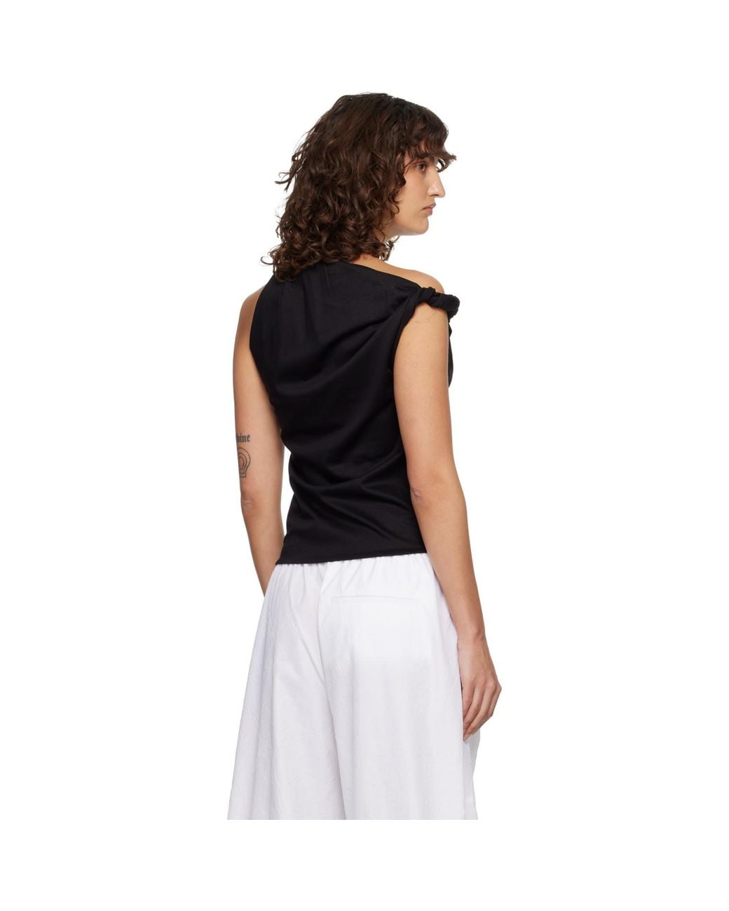 Rohe Black Sculptural Cotton Silk Top