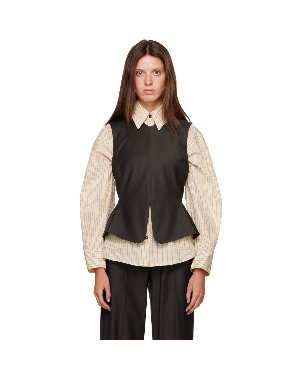 Cordera Black Tailored Peplum Top