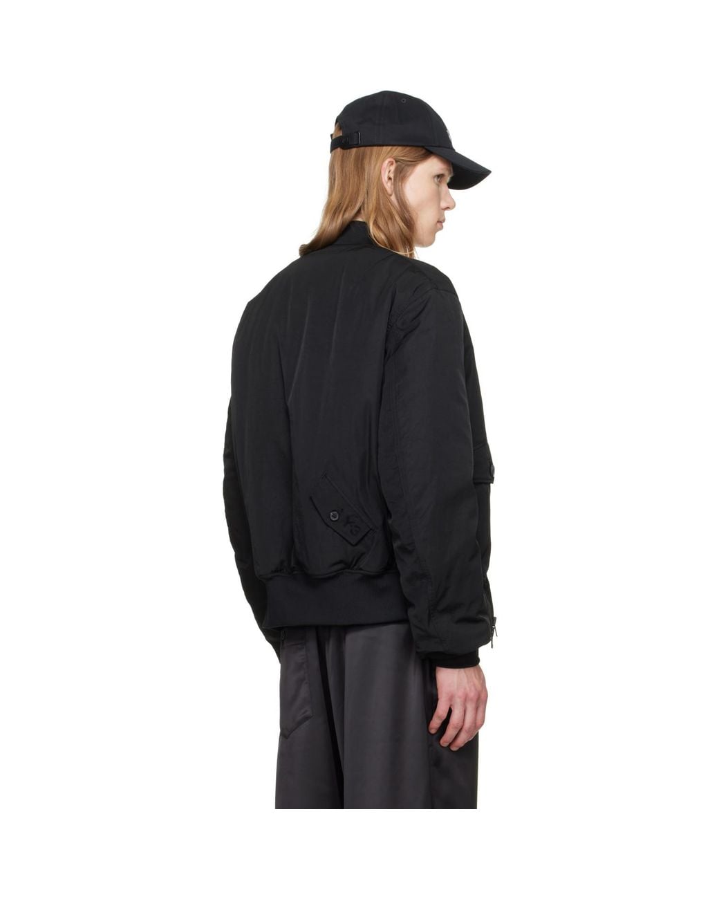 Y-3 Black Cargo Bomber Jacket for men