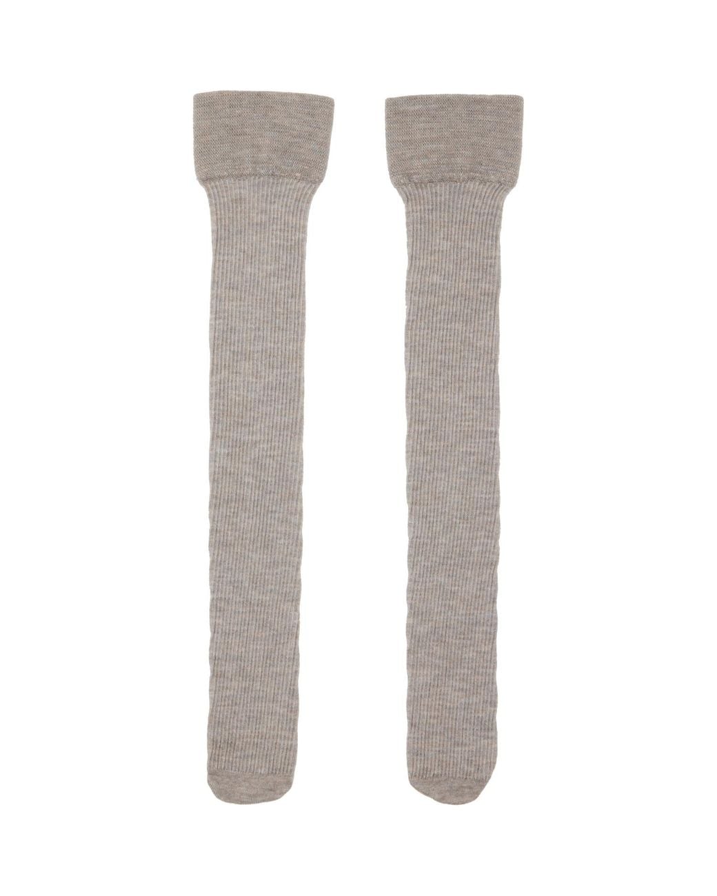 Swedish Stockings Gray Diana Ribbed Wool Knee-High Socks