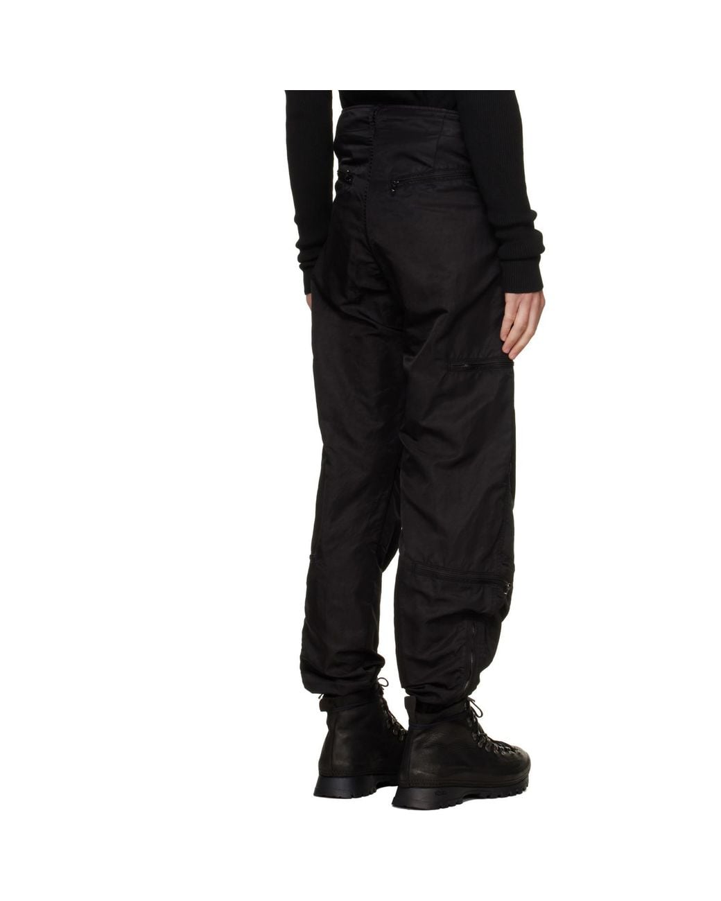 Julius Black Flight Zip Cargo Pants for men