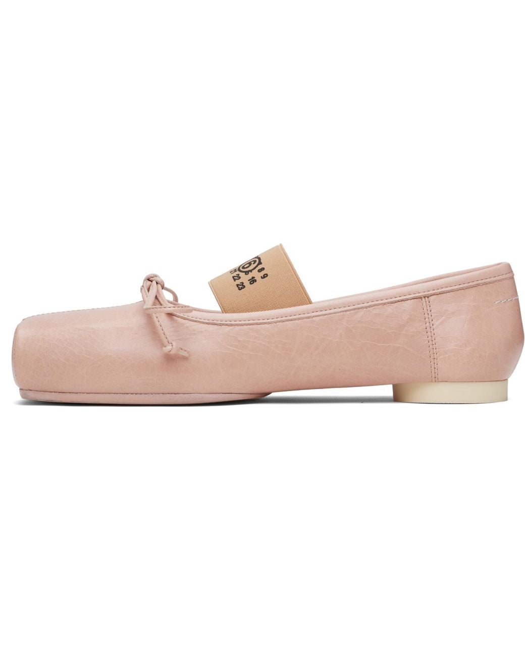 MM6 by Maison Margiela Black Square Toe Ballerina Flats