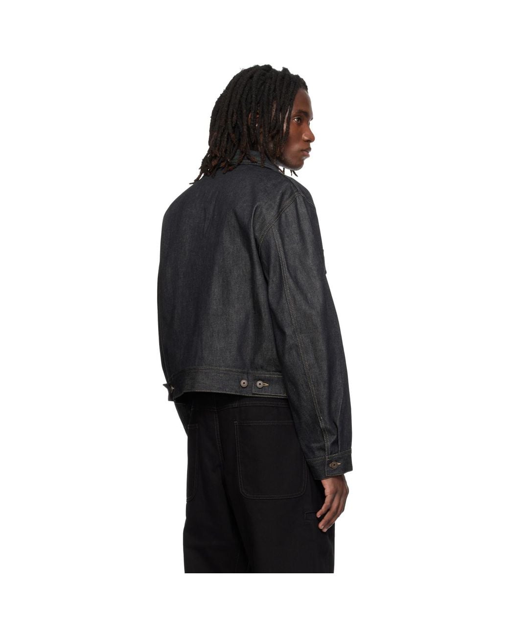Lemaire Black Denim Trucker Jacket for men