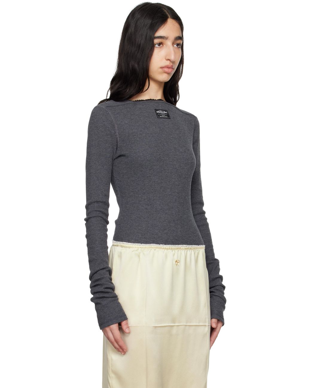 Commission Reversed Henley Bodysuit in Black | Lyst