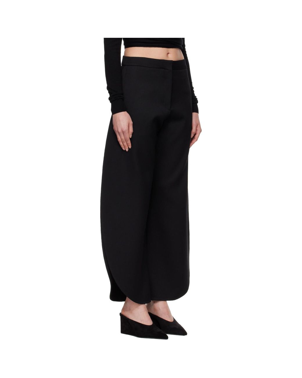 Alaïa Black Petal Wool Trousers