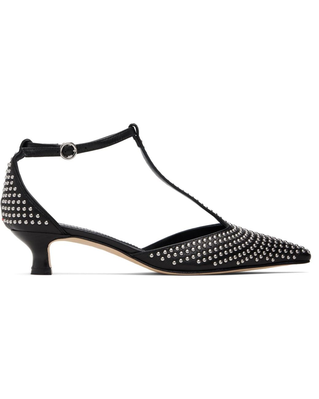 Aeyde Black Liz Mini Stud Leather Heels