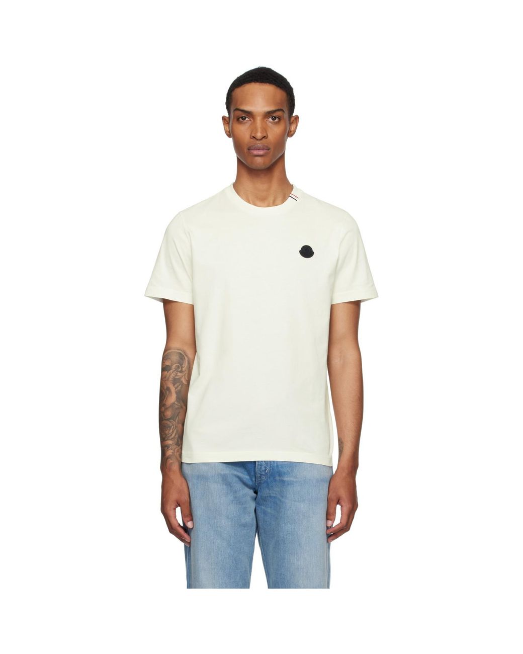 Moncler Black Off- Short Sleeve T-Shirt for men