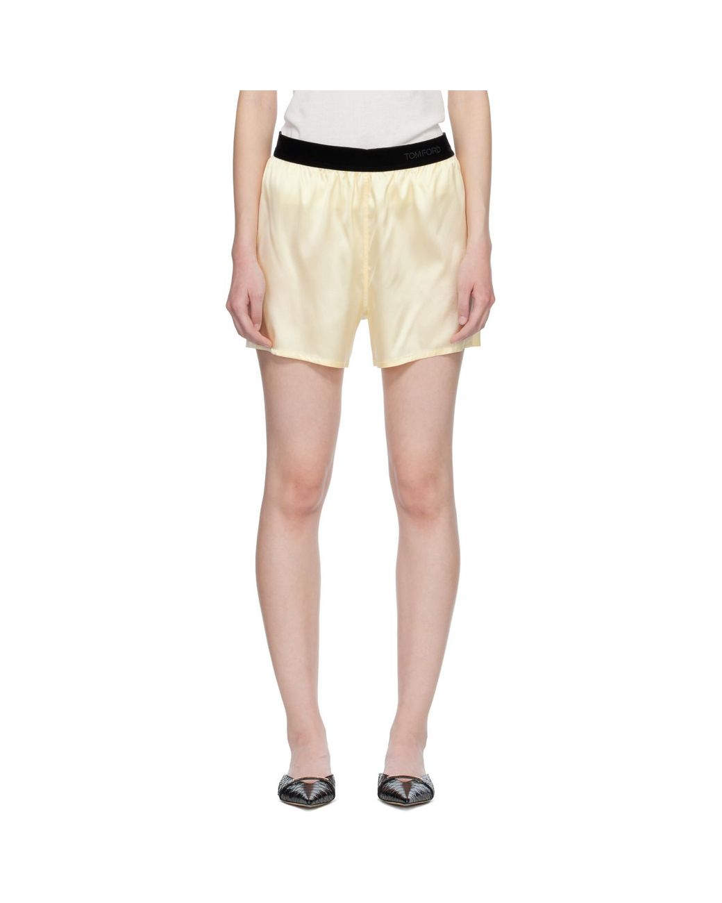 Tom Ford Black Stretch Silk Satin Boxer Shorts