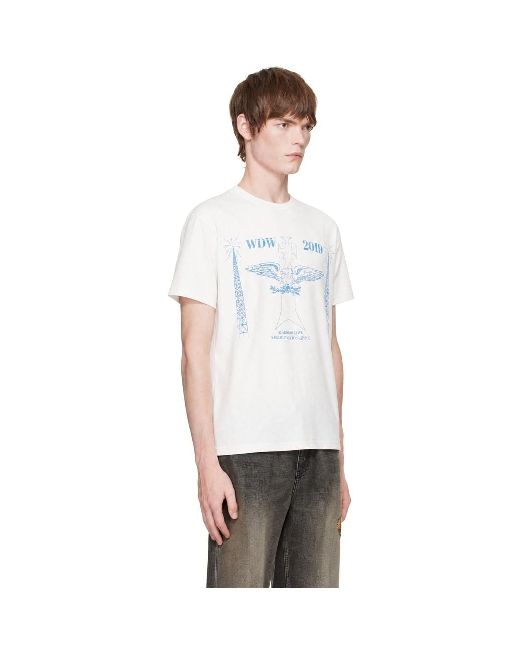 Who Decides War White 'Wdw Fm' Jersey Short Sleeve T-Shirt for men