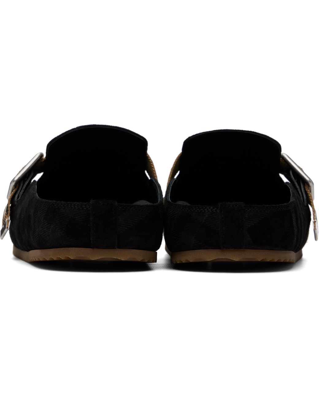 Burberry Black Check Suede Urchin Loafers for men
