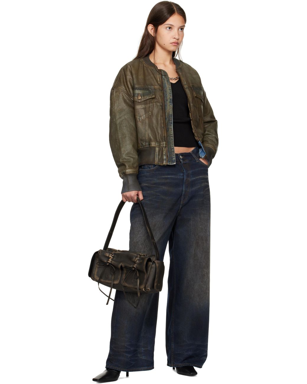 【Acne Studios】 Coated denim bomber jacket Acne Studios - Coated Bomber Jacket in Dark Brown – gravitypope