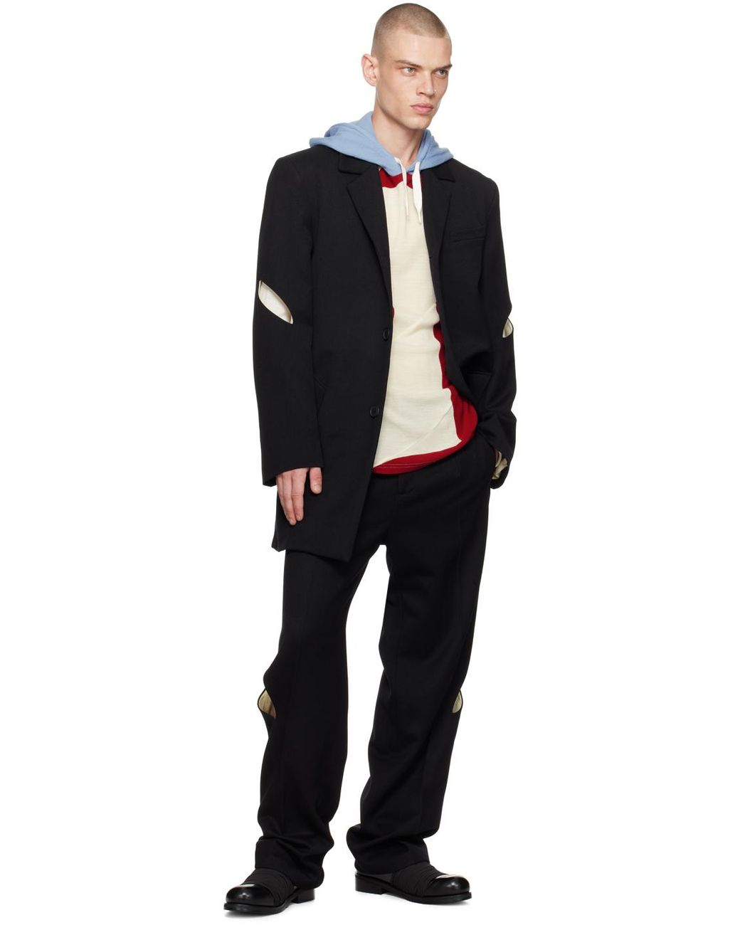 靴 STEFAN COOKE elastic biker derby 43 Stefan Cooke Black Elastic Biker Derbys Stefan Cooke