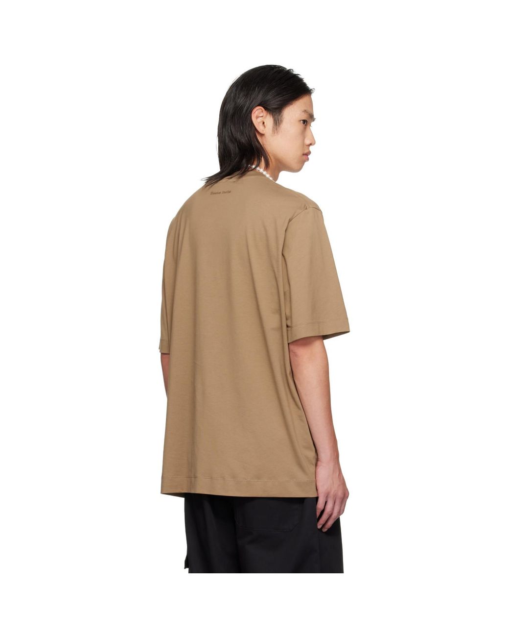 Simone Rocha Brown Khaki Ruffle Rosette Boxy T-Shirt for men