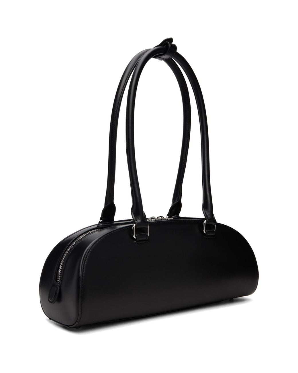 DIESEL Black 1Dr Dome Elongated Leather Bowling Bag